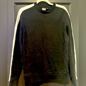 Men’s Black Long Sleeve Crewnevk Sweater with White Stripes ASOS Size XS